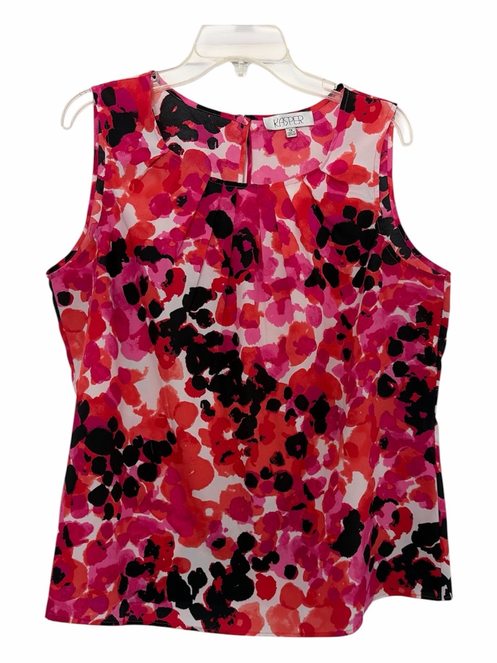 Kasper Sleeveless Floral Print Camisole in Pink, Red & Black